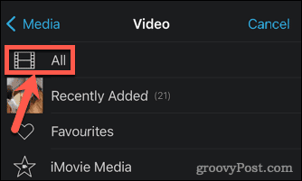 imovie kõik videod
