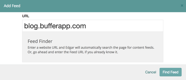 Sisestage veebisaidi URL ja klõpsake nuppu Leia voog.