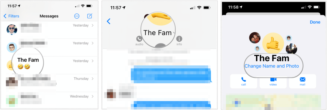 iOS 14 sõnumite rühm
