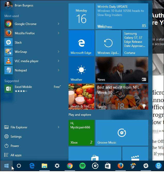 Windows 10 näpunäide. Alustage neljandat veergu plaate
