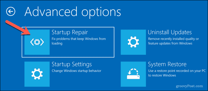 Automaatse paranduse käitamine Windows 10-s