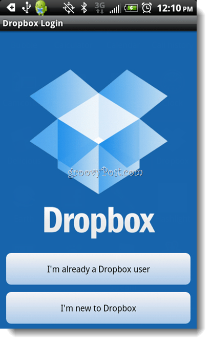 Android Dropboxi installimine Dropboxi sisselogimine