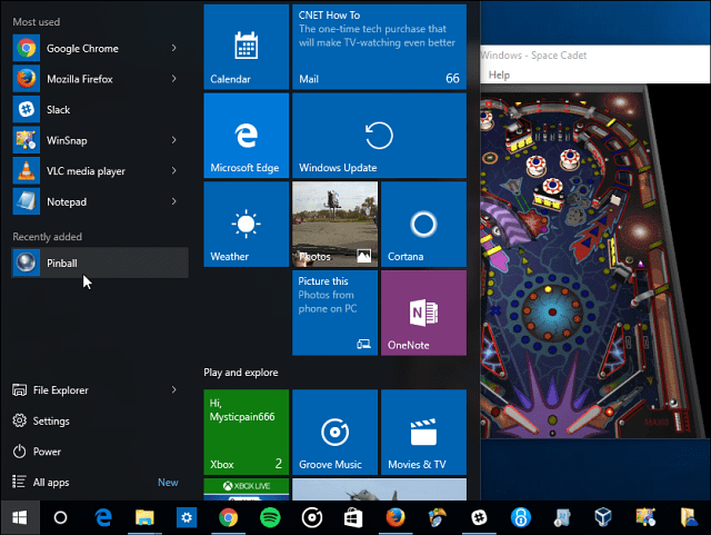 Kosmosekadett Windows 10