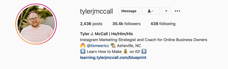 Tyler J. McCalli Instagrami elulugu