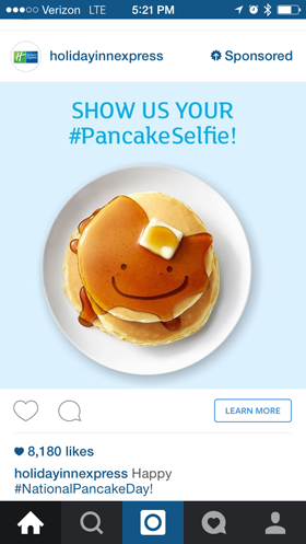 holidayinnexpess instagram-reklaam tekstiga pildil