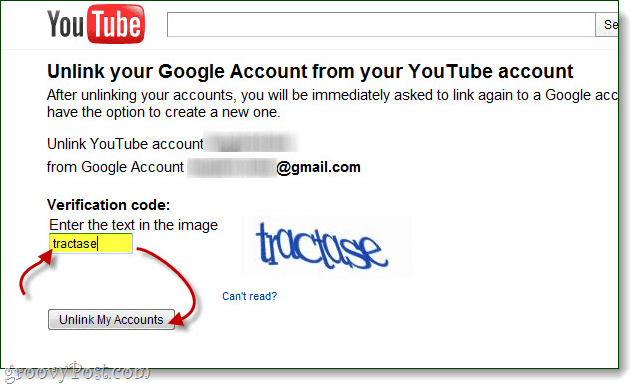 kinnitage, et soovite oma google'i ja youtube'i kontod lahti ühendada