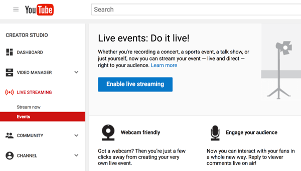 Videointervjuu tegemiseks seadistage YouTube Live'is Hangouts On Air.