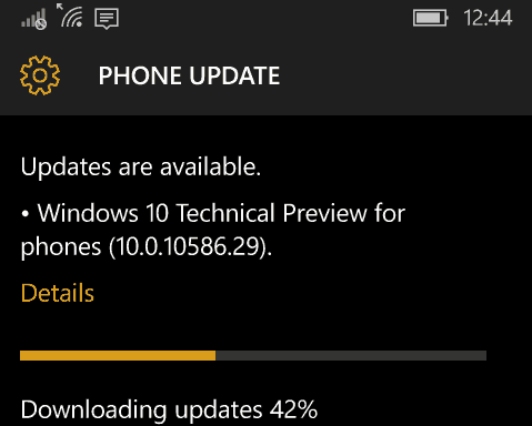 Windows 10 mobiilne värskendus