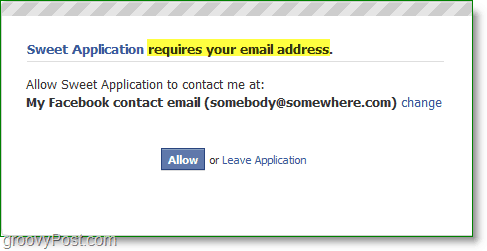 Facebooki e-posti rämpsposti ekraanipilt - nõuab teie e-posti aadressi
