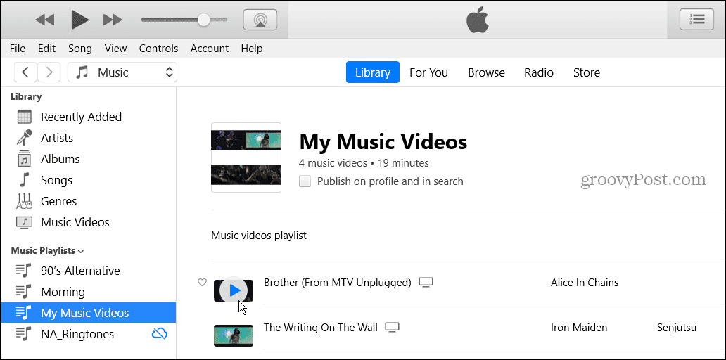 Kuidas luua Apple Musicus video esitusloendeid