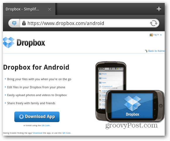 Dropbox Androidile