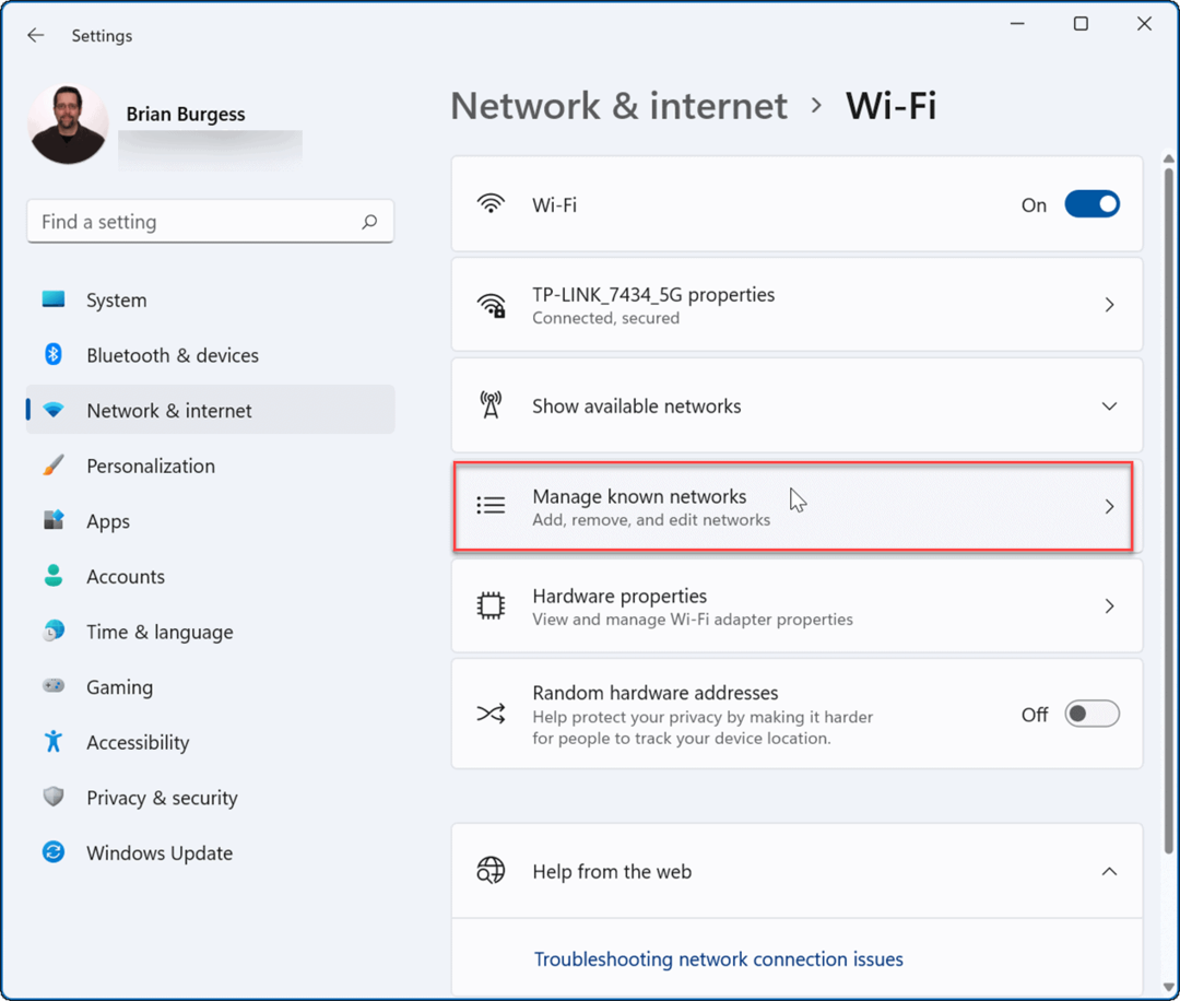 Unustage Windows 11 Wi-Fi-võrk