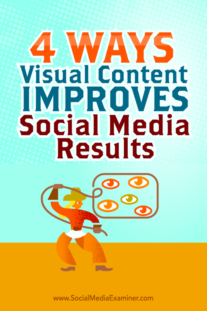Näpunäiteid nelja viisi kohta, kuidas oma sotsiaalmeedia tulemusi visuaalse sisuga parandada.