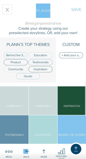 Kasutage Plannis värvikoodiga kohatäite, et aidata oma Instagrami voogude sisu planeerida.