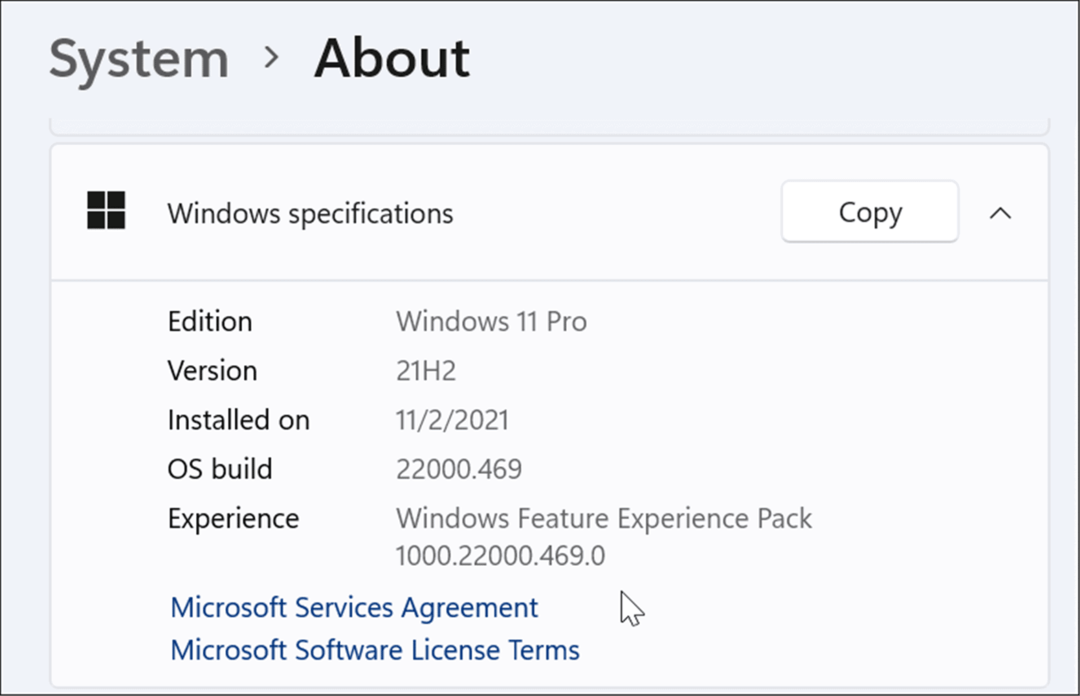 Windowsi spetsifikatsioonid