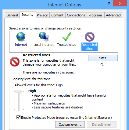Internet Exploreri piiratud saidid