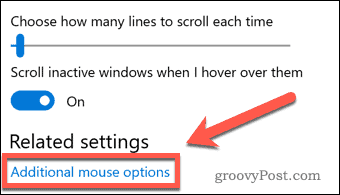 Windowsi hiire lisavalikute link