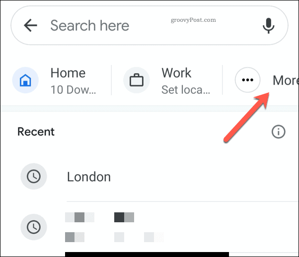Google Mapsi mobiiltelefoni rohkemate aadresside ikoon