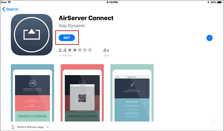 Installige AirServer Connect iOS