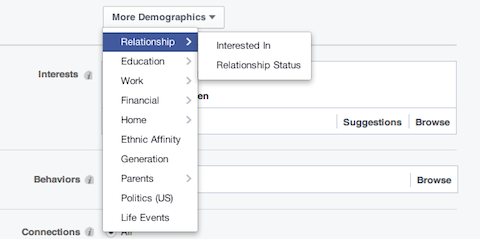 facebooki suhte demograafilised võimalused