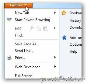 Firefoxi noole avatud valikud