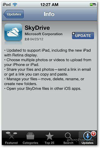 SkyDrive iOS-i värskendus