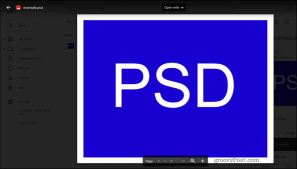 PSD-faili avamine Google Drive'is