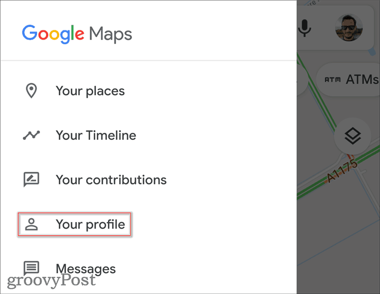 Google Mapsi profiili muutmine