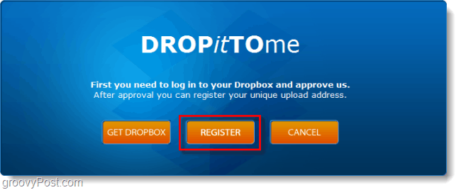 registreerige dropboxi üleslaadimiskonto