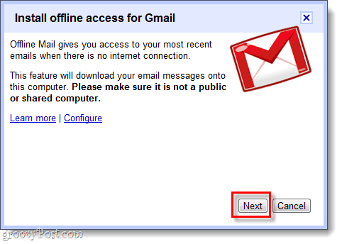 Gmaili võrguühenduseta juurdepääsu installimine