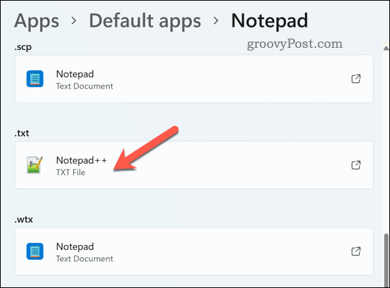 Määrake Notepad++ faililaiendid