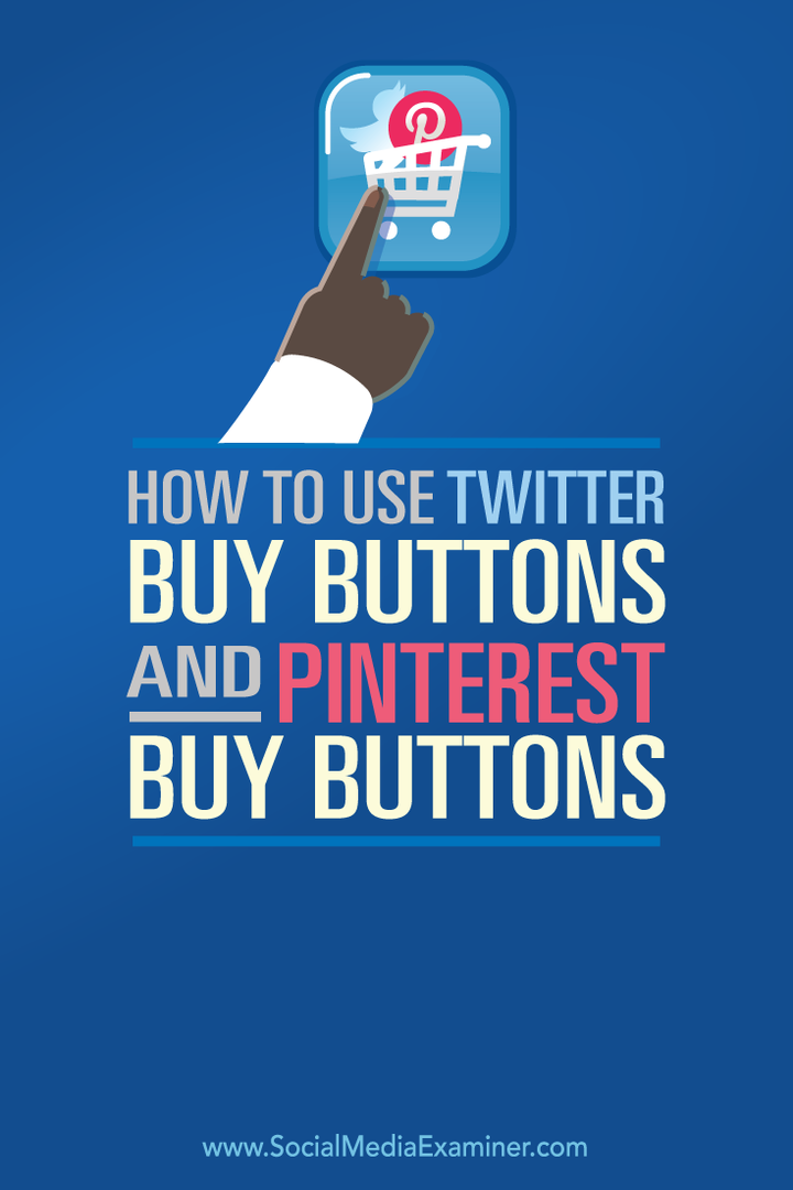 Kuidas kasutada Twitteri nuppe Osta ja nuppe Pinteresti osta: sotsiaalmeedia eksamineerija