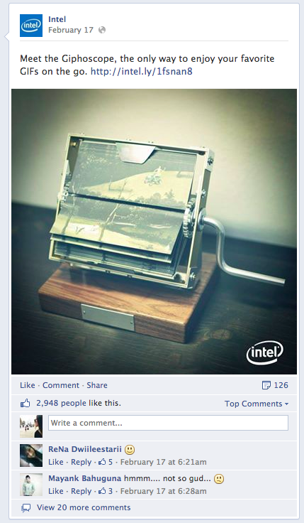 intel postitus facebookis