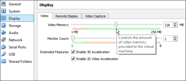 Video RAM määramine