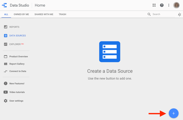 Kasutage oma Facebooki reklaamide analüüsimiseks teenust Google Data Studio, 1. etapp, et luua andmeallikas Google Data Studios