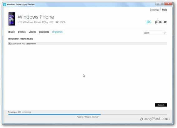 Windows Phone 8 Windows Phone App sünkroonib sisu helinaid