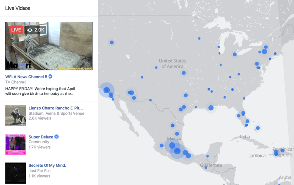 Facebooki otsekaart on interaktiivne viis vaatajatele leida otseülekandeid kõikjal maailmas.