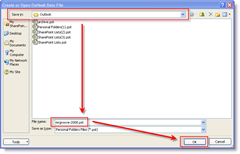 PST-failide loomise juhised Outlook 2003 või Outlook 2007 abil