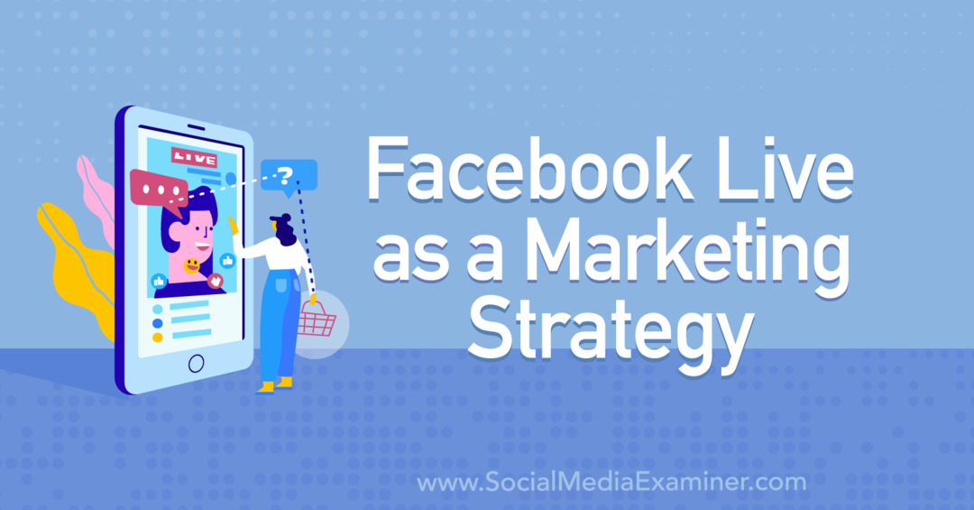 Facebook Live kui turundusstrateegia, mis sisaldab Tiffany Lee Bymasteri teadmisi sotsiaalmeedia turunduse podcastist.