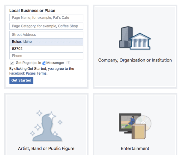 Mõelge funktsioonidele, mida iga tüüp ja kategooria oma Facebooki lehel pakub.