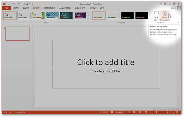 Office 2013 malli loomine Kohandatud disainilahenduse loomine POTX-i slaidide kohandamine Juhendamine Kuidas kujundada taustavaliku vorming