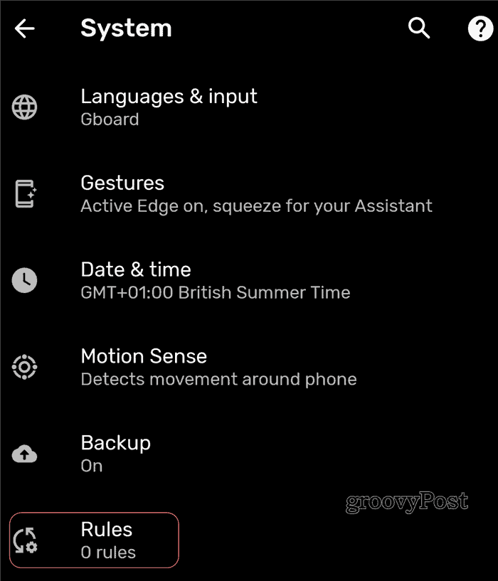 Täpsemad Androidi reeglid