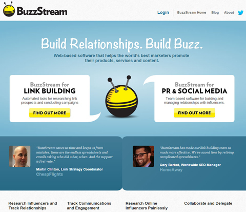 buzzstream'i veebisait