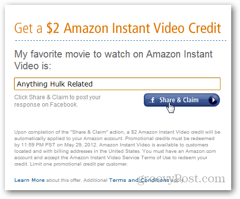 Amazoni videokrediit 2 dollarit