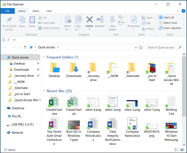 Kiirjuurdepääs Windows 10-le