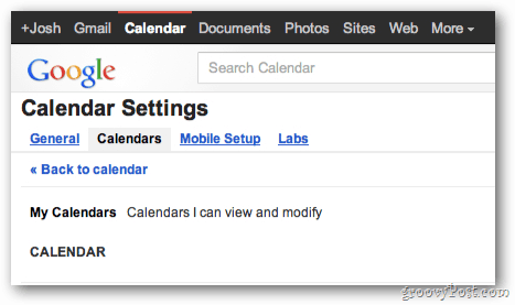 Google'i kalendri seaded