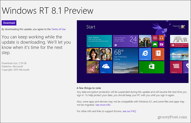 Windows RT 8.1 Windowsi poe eelvaade
