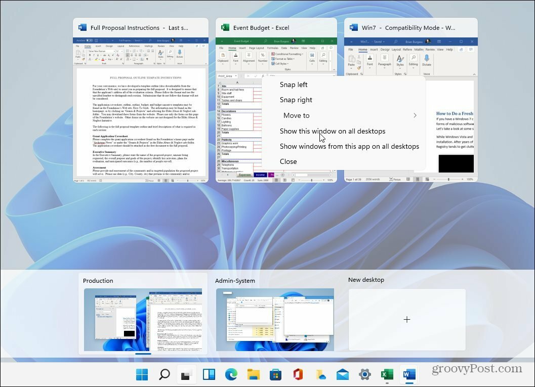 Virtuaalsed töölauad Windows 11