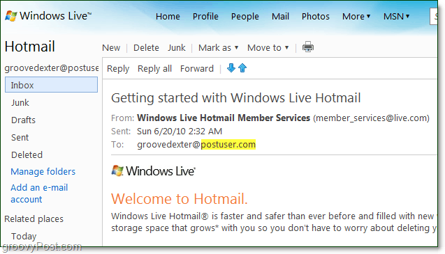 teie e-posti aadress oma domeenil Windows Live'i kaudu