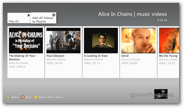Xboxi muusika esitusloendid